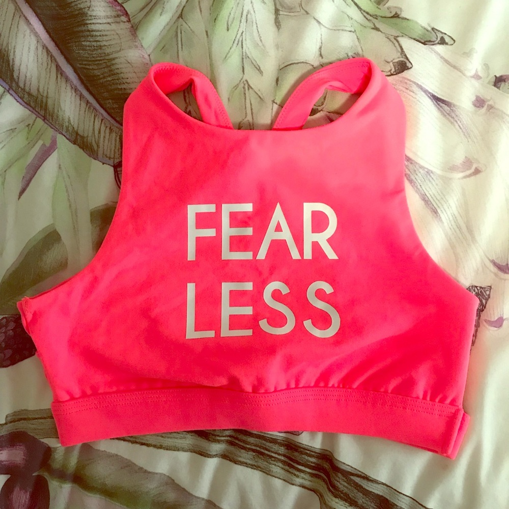 Fearless pink sports bra